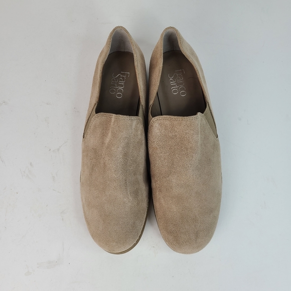 Franco Sarto Pardon tan suede leather slip-on loafers women's size 10 - Picture 4 of 12